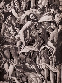 Collage in Sepia - Jesus nach der Kreuzigung aus Gemälden des Altmeisters El Greco von Oscarving 3-P