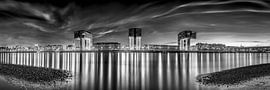 Crane houses of Cologne in black and white. by Manfred Voss, Black-White Photography