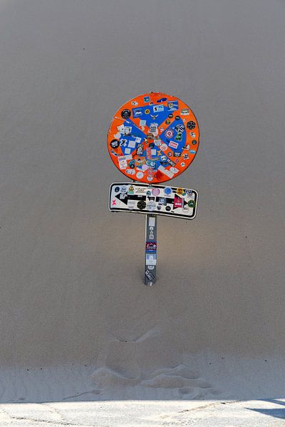 A road with a stop sign, stuck to the Duna de Valdevaqueros, Tarifa, Andalusia, Spain. by Fotos by Jan Wehnert