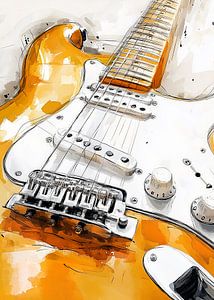 Orange guitar music art #guitar