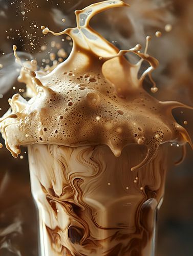 kop koffie of cappuccino drinken in beweging