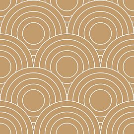 Retro Japanese  pattern. Abstract geometric illustration in gold 6 by Dina Dankers
