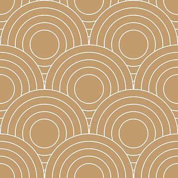 Retro Japans patroon. Abstracte geometrische illustratie in goud 6 van Dina Dankers