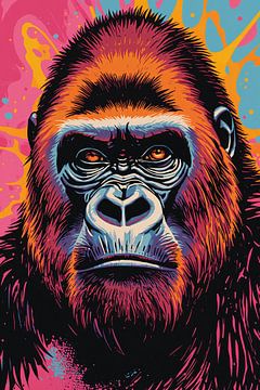 Pop-art gorilla aap van Matthias Spartz