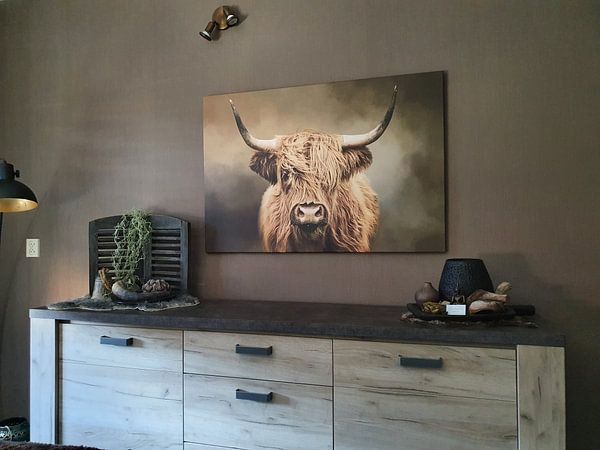 Customer photo: Scottish Highland Cow by Diana van Tankeren, on canvas