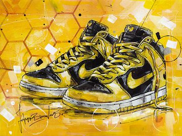 Wu-Tang x Nike Dunk High LE painting by Jos Hoppenbrouwers