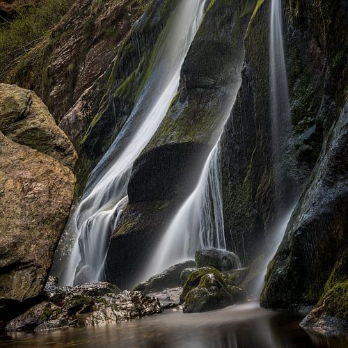 Waterfall among earth tones