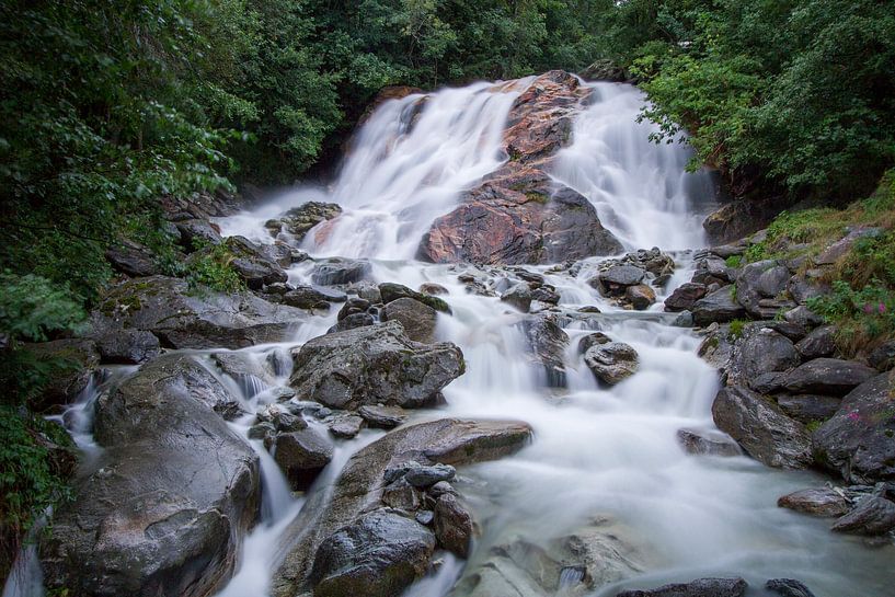 The Kelchbach river waterfall flowing through Belalp by Paul Wendels