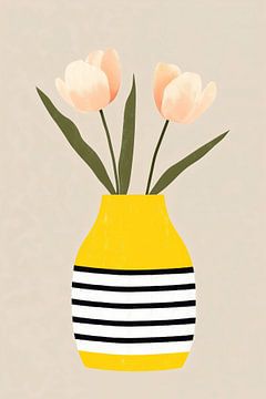 Stripes & Tulips in Yellow by Studio BB