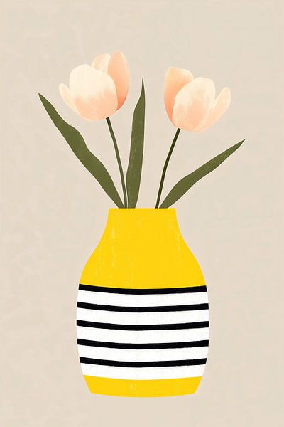 Streifen und Tulpen in Gelb von Studio BB