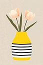 Streifen und Tulpen in Gelb von Studio BB Miniaturansicht