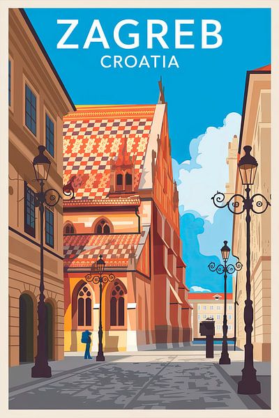 Zagreb, Kroatien von Poster Art Shop