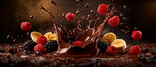 Chocolade explosie met fruit - heerlijk