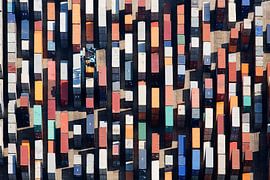 Aerial photo containers by Anton de Zeeuw