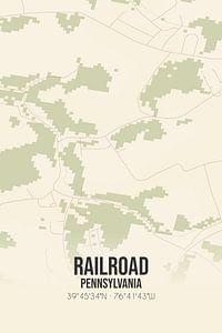 Vieille carte de Railroad (Pennsylvanie), USA. sur Rezona