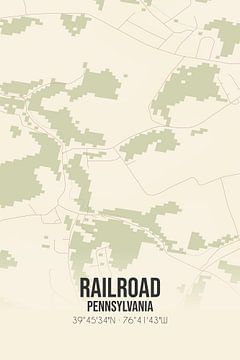 Vieille carte de Railroad (Pennsylvanie), USA. sur Rezona