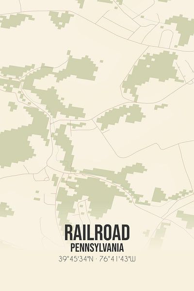 Vintage map of Railroad (Pennsylvania), USA. by Prints of Place