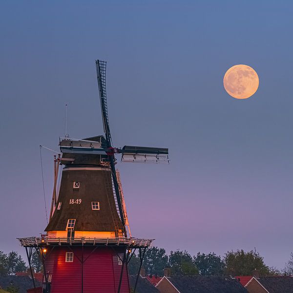 Pleine lune à Dokkum par Henk Meijer Photography