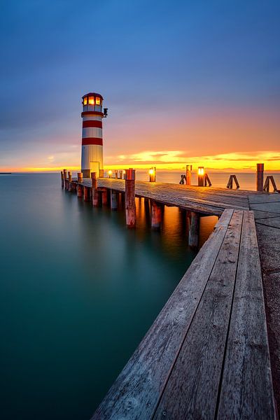 Vuurtoren aan het Neusiedlermeer van Silvio Schoisswohl