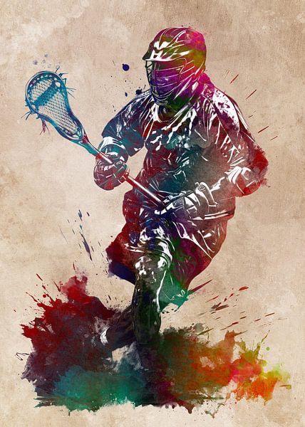 Lacrosse player sport art #lacrosse by JBJart Justyna Jaszke