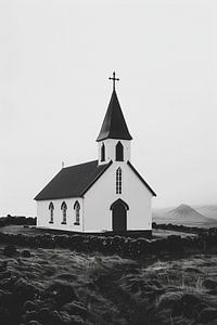 Kirche in schwarz-weiß