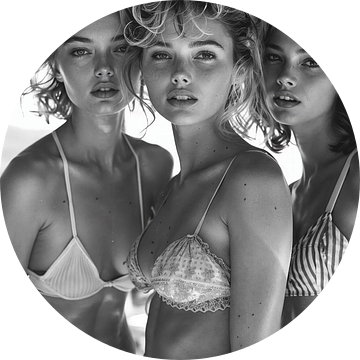 Girls just wanna have fun. Zwart-wit vintage portret .