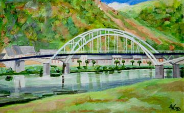 Brug bij Chooz Franse Ardennen van Antonie van Gelder Beeldend kunstenaar