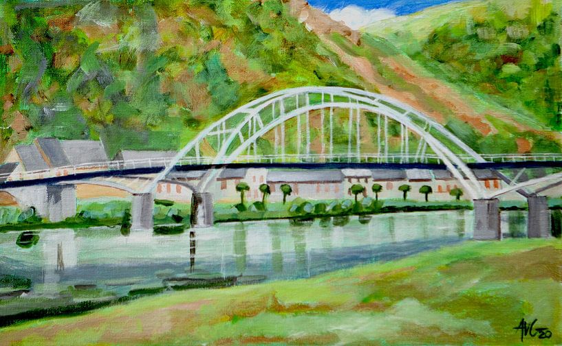 Bridge at Chooz French Ardennes by Antonie van Gelder Beeldend kunstenaar