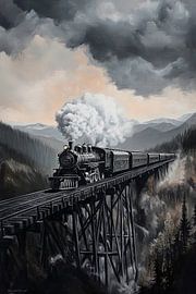 Train à vapeur au-dessus des gorges sur Poster Art Shop