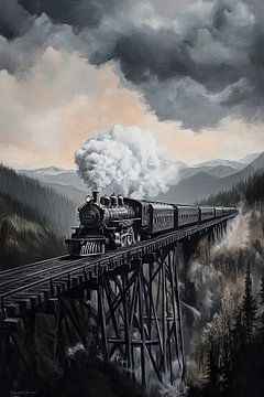 Dampfzug über der Schlucht von Poster Art Shop