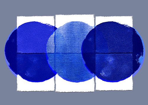 Scandinavisch Natuur Minimalisme Kobaltblauw Grijs