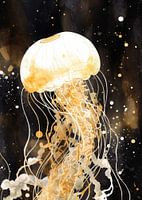 Quallen Abstrakt Gold Dekor
