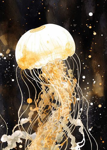 Jellyfish Abstract Gold Decor