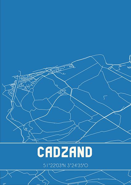 Blueprint | Map | Cadzand (Zeeland) by Prints of Place