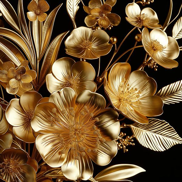 Flowers gold by Bert Nijholt