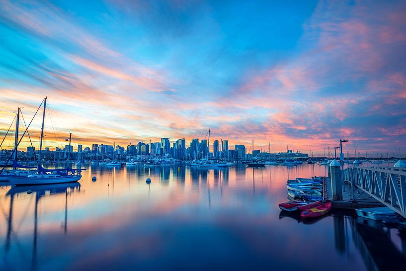 Warm Tones Over A Harbor Blue - San Diego by Joseph S Giacalone Photography