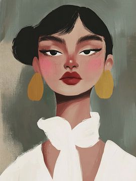Modern portret, illustratie van Carla Van Iersel