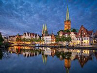 Altstadt von Lübeck bei Nacht