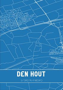 Blaupause | Karte | Den Hout (Nordbrabant) von Rezona