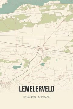 Vintage landkaart van Lemelerveld (Overijssel) van MijnStadsPoster