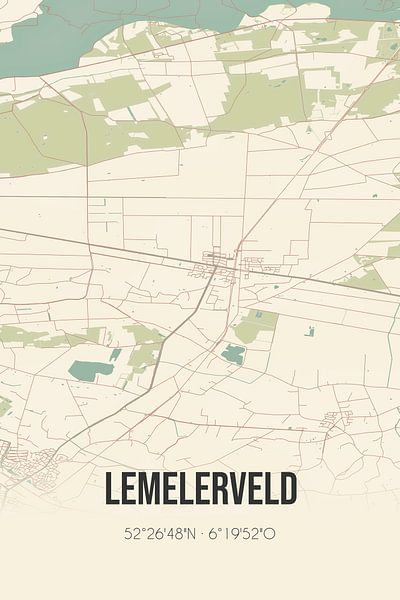Carte ancienne de Lemelerveld (Overijssel) par Affiches de lieux