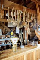 Old counter with cereal varieties