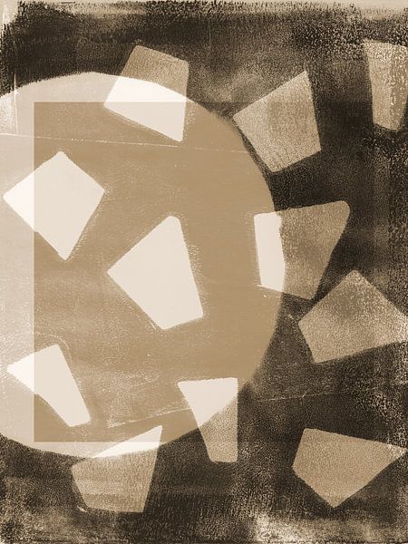 Scandinavian abstract in warm beige and brown by Abstract Minimalist Art