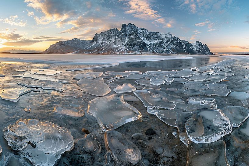 Gouden gloed over lavakusten van fernlichtsicht
