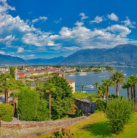 From Chiesa San Michele view of Ascona and Lake Maggiore, Ascona, Tessin Ticino, Switzerland by Rene van der Meer