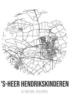 's-Heer Hendrikskinderen (Zeeland) | Landkaart | Zwart-wit van Rezona