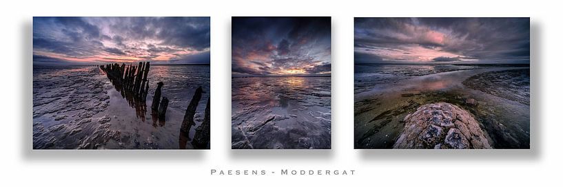 Sunrise at Paesens-Moddergat (triptych) by Eddy Westdijk