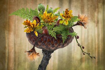 Flower arrangement in special vase