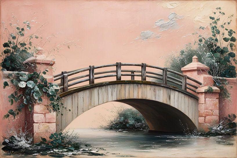 Klassische Holzbrücke mit Pflanzen von Art & Soul Creations