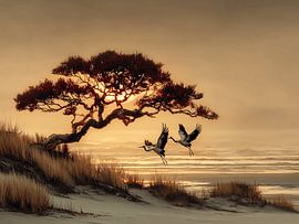 Schemerige Symfonie van de Kranige Vlucht | Vliegende Kraanvogels